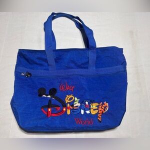 Disney World Vintage Tote Bag with Stitched Lettering